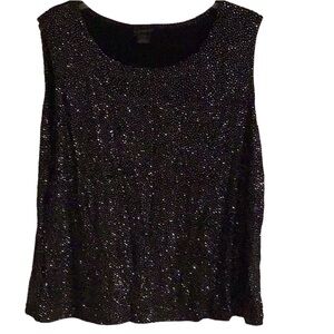 Citiknits Black Sparkle Sleeveless Tank Top